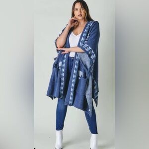 NWT!Plus Size Printed Loose Long Cardigan with Pockets Sizes 1X 2X 3X